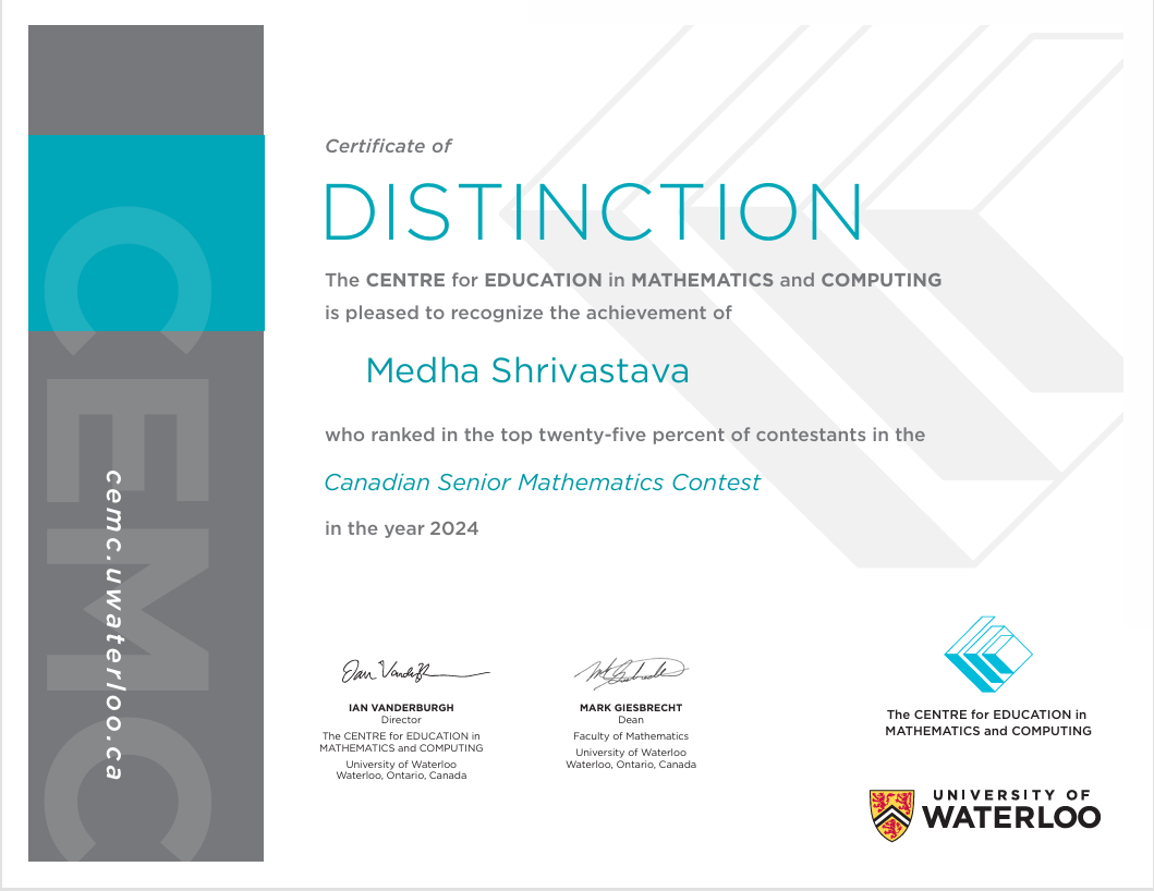 Medha CSMC Distinction